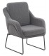 SILLON COMODO METAL NEGRO TELA BOUCLE GRIS MDMHOGAR
