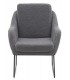 SILLON COMODO METAL NEGRO TELA BOUCLE GRIS MDMHOGAR