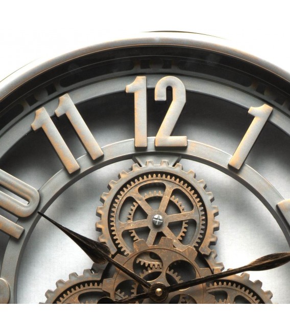 RELOJ DE PARED SILENCIOSO POLICARBONATO CHAMPAGNE Y CRISTAL