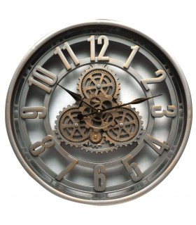 RELOJ DE PARED SILENCIOSO POLICARBONATO CHAMPAGNE Y CRISTAL