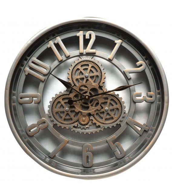 RELOJ DE PARED SILENCIOSO POLICARBONATO CHAMPAGNE Y CRISTAL