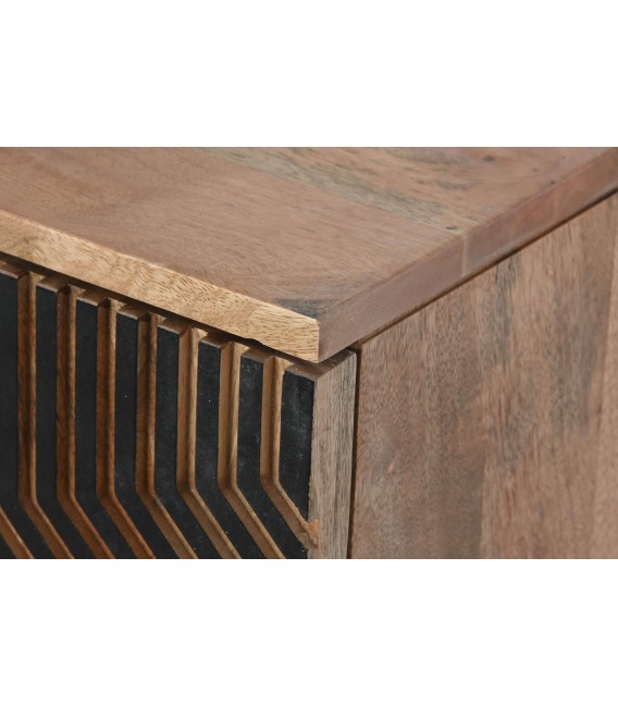 APARADOR GRANDE ESTILO ART DECO MADERA DE MANGO NATURAL Y NEGRO