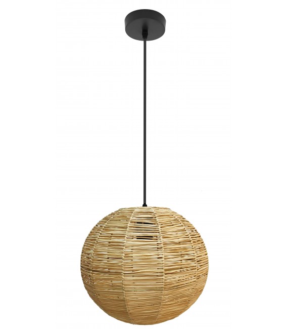 LAMPARA DE TECHO ESFERICA ALGAS NATURALES TRENZADAS