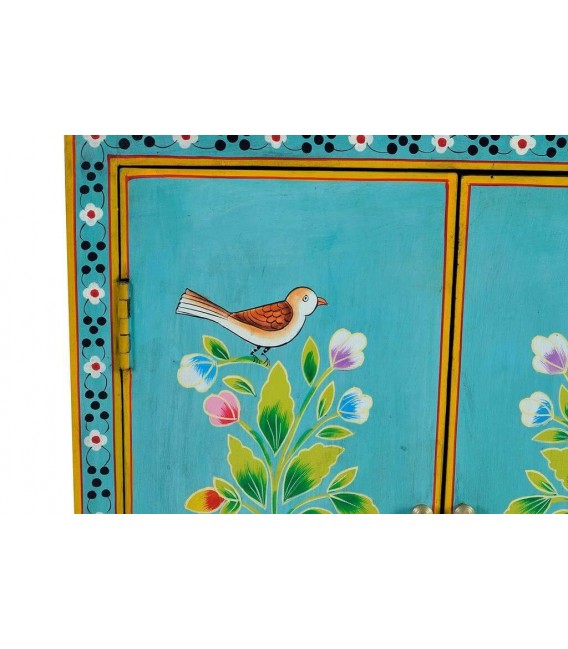 TAQUILLON 2 PUERTAS MADERA DE MANGO DECORADA A MANO