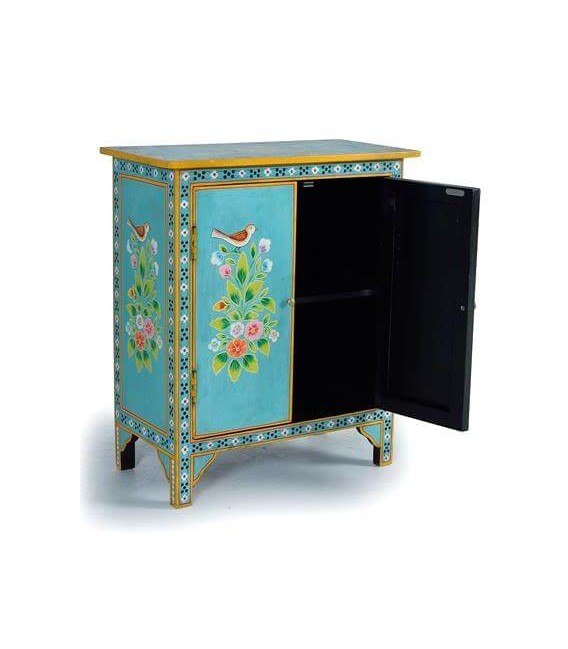 TAQUILLON 2 PUERTAS MADERA DE MANGO DECORADA A MANO