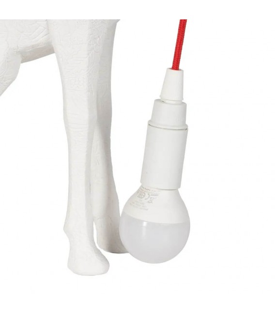 LAMPARA DE SOBREMESA FIGURA JIRAFA POLIRESINA BLANCA