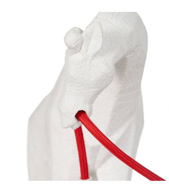 LAMPARA DE SOBREMESA FIGURA JIRAFA POLIRESINA BLANCA