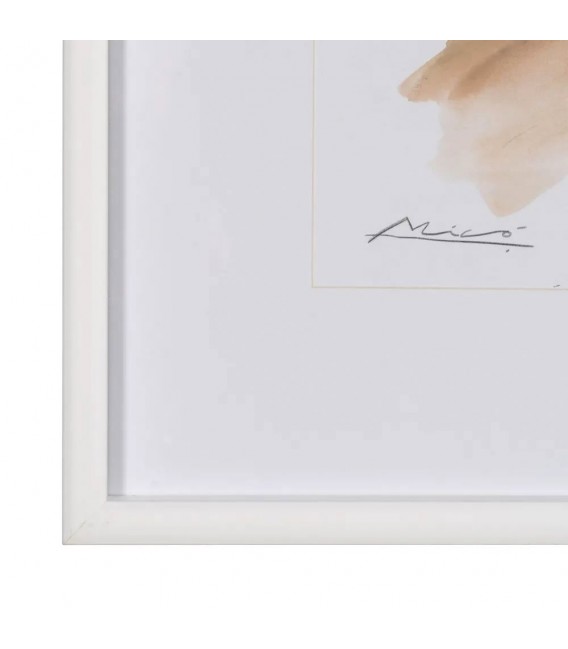 CUADRO JARRON ACUARELA ENMARCADA TONOS NARANJAS