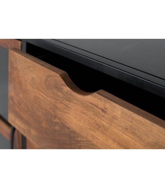 APARADOR ESTILO INDUSTRIAL MADERA MANGO METAL NEGRO