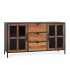 APARADOR ESTILO INDUSTRIAL MADERA MANGO METAL NEGRO