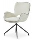 SILLON COMEDOR COMODO R TAPIZADO BOUCLE BLANCO METAL NEGRO