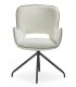 SILLON COMEDOR COMODO R TAPIZADO BOUCLE BLANCO METAL NEGRO