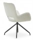 SILLON COMEDOR COMODO R TAPIZADO BOUCLE BLANCO METAL NEGRO