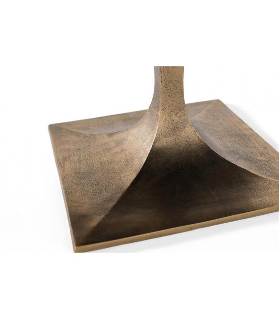 MESA DE CENTRO CUADRADA TRIVER METAL ORO VIEJO MARMOL TRAVERTINO