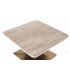 MESA DE CENTRO CUADRADA TRIVER METAL ORO VIEJO MARMOL TRAVERTINO