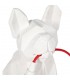 LAMPARA DE SOBREMESA ORIGINAL BULL DOG TERRIER POLIRESINA BLANCA
