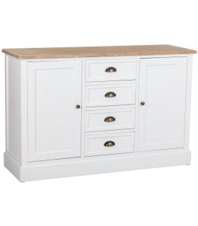 APARADOR PEQUEÑO MADERA LACADA EN BLANCO Y NATURAL