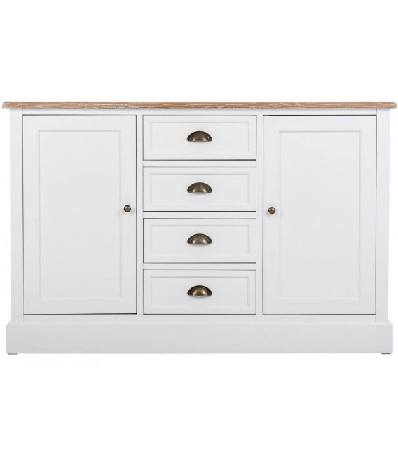 APARADOR PEQUEÑO MADERA LACADA EN BLANCO Y NATURAL