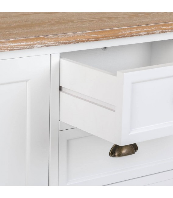 APARADOR PEQUEÑO MADERA LACADA EN BLANCO Y NATURAL