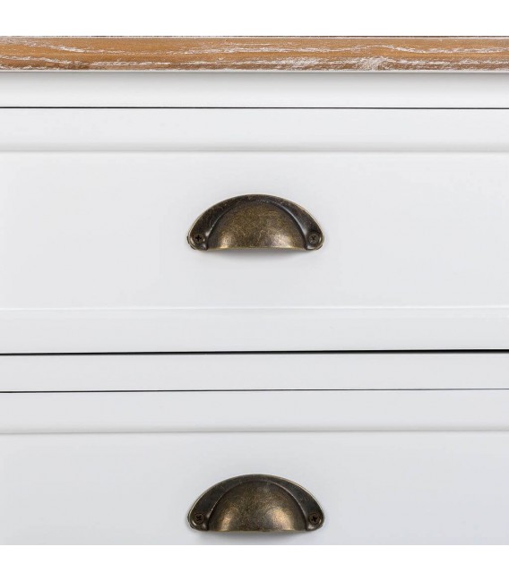 APARADOR PEQUEÑO MADERA LACADA EN BLANCO Y NATURAL