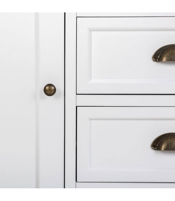 APARADOR PEQUEÑO MADERA LACADA EN BLANCO Y NATURAL