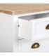 COMODA 5 CAJONES ESTILO RUSTICO MADERA NATURAL Y BLANCO
