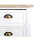 COMODA 5 CAJONES ESTILO RUSTICO MADERA NATURAL Y BLANCO
