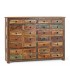 COMODA 28 CAJONES MADERA RECICLADA DECAPADA MULTICOLOR