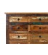 COMODA 28 CAJONES MADERA RECICLADA DECAPADA MULTICOLOR