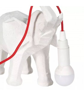 LAMPARA DE SOBREMESA ELEFANTE POLIRESINA BLANCA MDMHOGAR