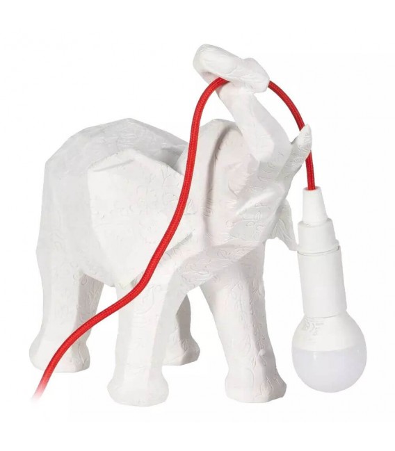 LAMPARA DE SOBREMESA ELEFANTE POLIRESINA BLANCA MDMHOGAR