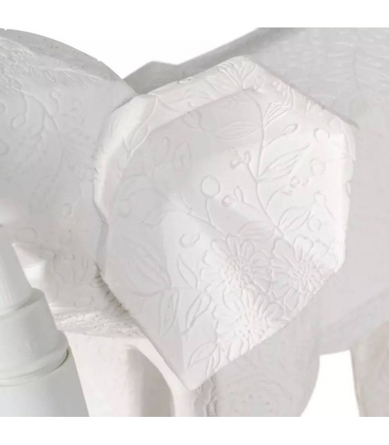 LAMPARA DE SOBREMESA ELEFANTE POLIRESINA BLANCA MDMHOGAR