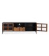 MUEBLE DE TV GRANDE ESTILO INDUSTRIAL  MADERA MANGO METAL NEGRO