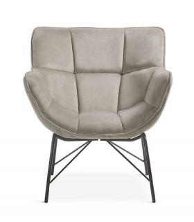 BUTACA COMODA TELA COLOR TOPO METAL NEGRO