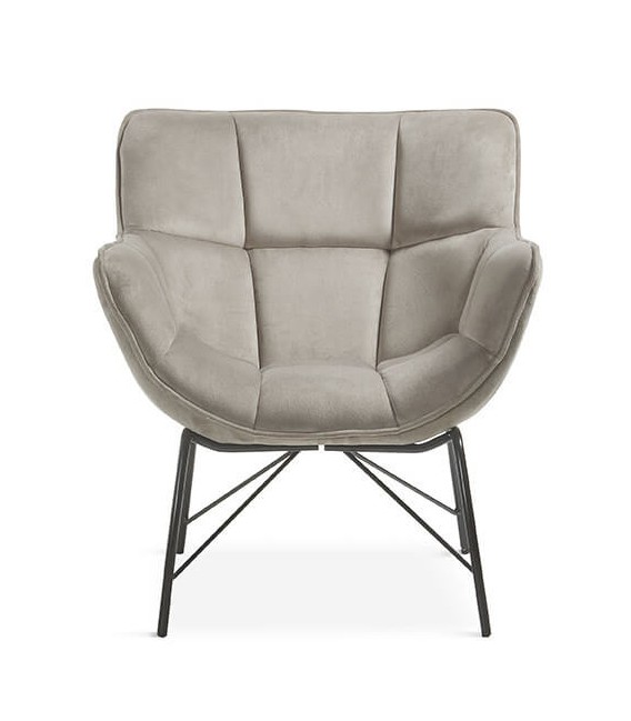 BUTACA COMODA TELA COLOR TOPO METAL NEGRO