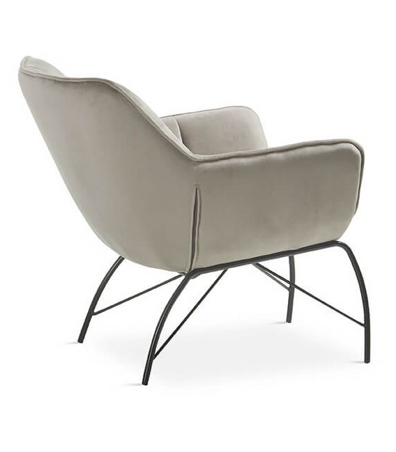 BUTACA COMODA TELA COLOR TOPO METAL NEGRO