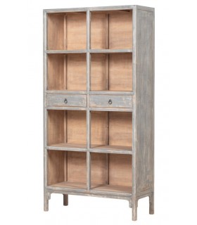 ESTANTERIA 110 X 44 X 215 CHANIE MADERA PINO DECAPADA EN GRIS