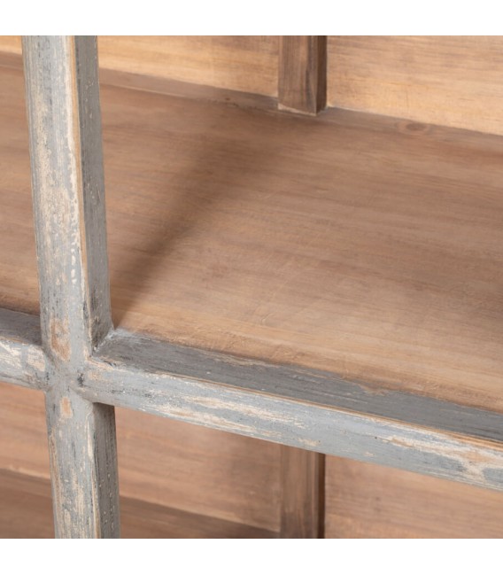 ESTANTERIA ESTILO ORIENTAL MADERA PINO DECAPADA EN GRIS