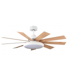 VENTILADOR TECHO SILENCIOSO ASPAS REVERSIBLES MADERA HAYA Y BLANCO