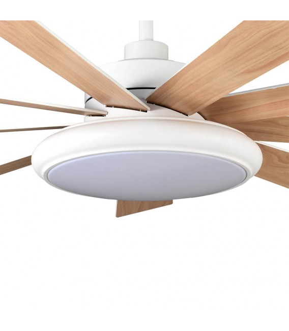 VENTILADOR TECHO SILENCIOSO ASPAS REVERSIBLES MADERA HAYA Y BLANCO