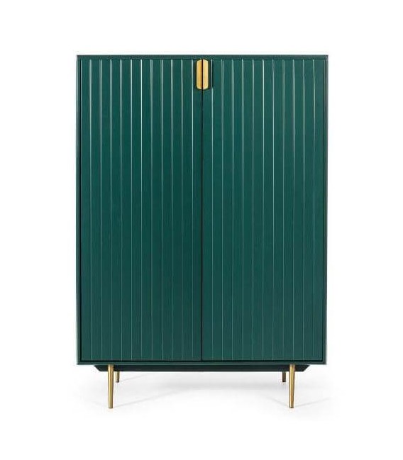 ARMARIO BAJO LACADO EN VERDE METAL DORADO MDMHOGAR