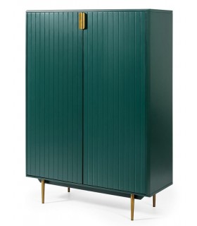ARMARIO BAJO LACADO EN VERDE METAL DORADO MDMHOGAR