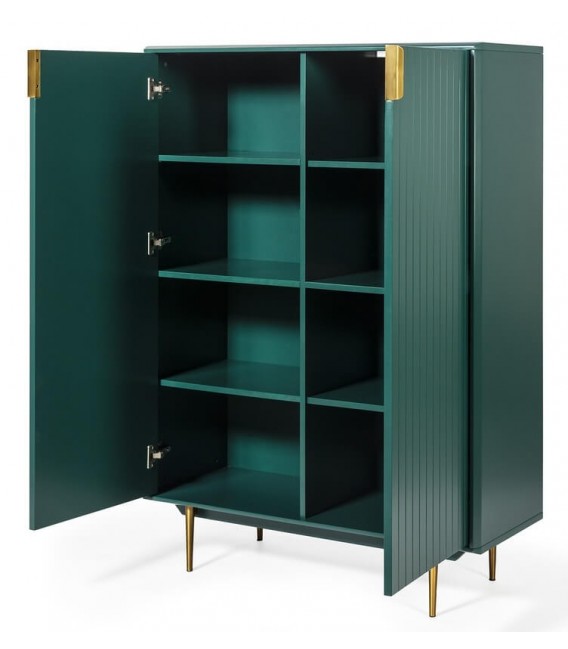 ARMARIO BAJO LACADO EN VERDE METAL DORADO MDMHOGAR