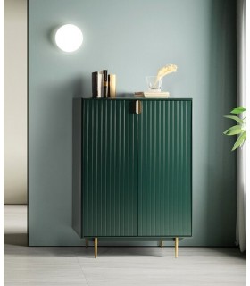 ARMARIO BAJO LACADO EN VERDE METAL DORADO MDMHOGAR