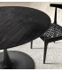 MESA DE COMEDOR REDONDA METAL Y ROBLE TEÑIDO NEGRO MDMHOGAR