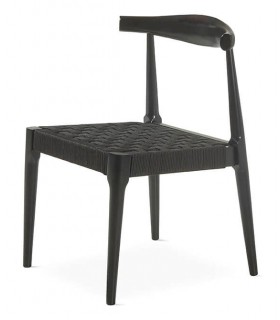 SILLA COMODA MADERA Y CUERDA COLOR NEGRO