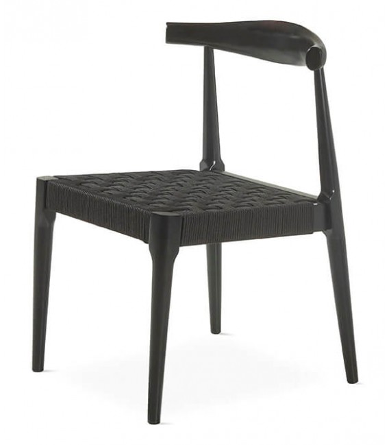 SILLA COMODA MADERA Y CUERDA COLOR NEGRO