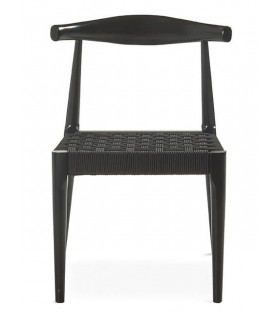 SILLA COMODA MADERA Y CUERDA COLOR NEGRO