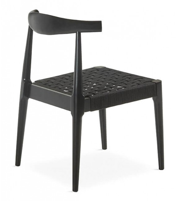 SILLA COMODA MADERA Y CUERDA COLOR NEGRO