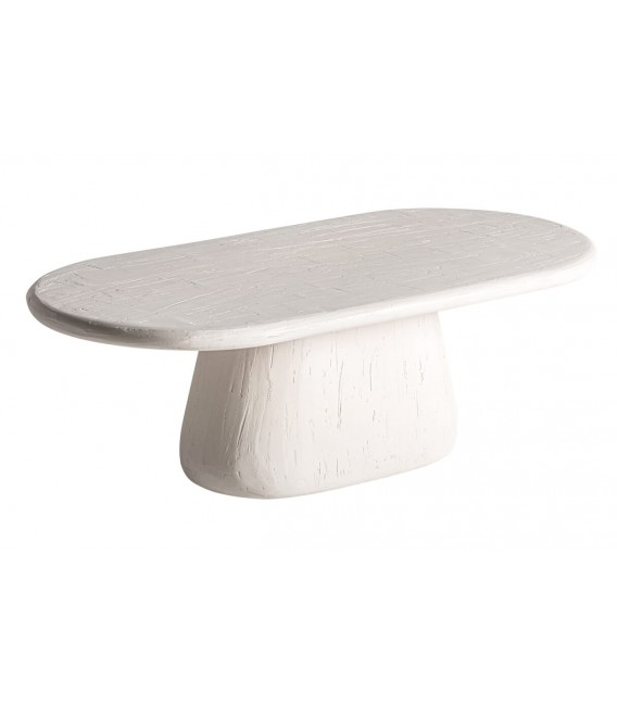 MESA DE CENTRO RECTANGULAR MADERA EFECTO YESO